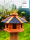 DARLUX Vogelfutterhaus M I Futterstelle I Sechseck Vogelhaus I aus Holz I Braun/ Blau I Garten I Vogelfutterhaus I Wetterfest