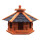 DARLUX Vogelfutterhaus M I Futterstelle I Sechseck Vogelhaus I aus Holz I Braun/ Blau I Garten I Vogelfutterhaus I Wetterfest