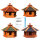 DARLUX Vogelfutterhaus M I Futterstelle I Sechseck Vogelhaus I aus Holz I Braun/ Blau Grün Rot Schwarz I Garten I Vogelfutterhaus I Wetterfest