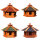 DARLUX Vogelfutterhaus M I Futterstelle I Sechseck Vogelhaus I aus Holz I Braun/ Blau Grün Rot Schwarz I Garten I Vogelfutterhaus I Wetterfest