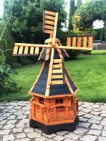 DARLUX Sechseck Garten-Windmühle aus Holz...