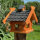 DARLUX Rechteckiges Holz Vogelhaus M Vogel Futter Haus  Futterstelle Braun/ Blau