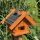 DARLUX Rechteckiges Holz Vogelhaus M Vogel Futter Haus  Futterstelle Braun/ Blau