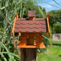 DARLUX Rechteckiges Holz Vogelhaus M Vogel Futter Haus  Futterstelle Braun/Rot