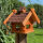 DARLUX Rechteckiges Holz Vogelhaus M Vogel Futter Haus  Futterstelle Braun/Rot