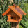 DARLUX Rechteckiges Holz Vogelhaus M Vogel Futter Haus  Futterstelle Braun/Rot