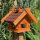 DARLUX Rechteckiges Holz Vogelhaus M Vogel Futter Haus  Futterstelle Braun/Rot