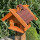 DARLUX Rechteckiges Holz Vogelhaus M Vogel Futter Haus  Futterstelle Braun/Rot