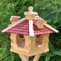 DARLUX Vogel Futter Haus L Sechseck Futterstelle Holz...