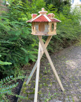 DARLUX Vogel Futter Haus L Sechseck Holz Vogelhaus+...