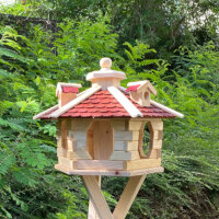 DARLUX Vogel Futter Haus L Sechseck Holz Vogelhaus+...
