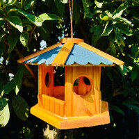 DARLUX Vogel Futter Haus Futterstelle Sechseck Holz...