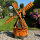 DARLUX Sechseck Garten-Windmühle aus Holz kugelgelagert Braun/Schwarz Höhe 120cm