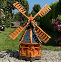 DARLUX Sechseck Garten-Windmühle aus Holz...