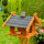 DARLUX Rechteckiges Vogel Futter Haus XL Futterstelle Holz Vogelhaus Braun/ Blau