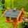 DARLUX Rechteckiges Vogel Futter Haus XL Holz Vogelhaus + Stände Braun/Blau