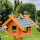 DARLUX Rechteckiges Vogel Futter Haus XL Futterstelle Holz Vogelhaus Braun/ Grün