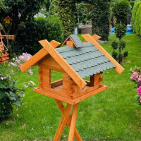 DARLUX Rechteckiges Vogel Futter Haus XL Holz Vogelhaus +...