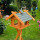DARLUX Rechteckiges Vogel Futter Haus XL Holz Vogelhaus + Stände Braun/ Grün