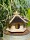 DARLUX Vogel Futter Haus XL Sechseck Holz Vogelhaus Futterspender Natur/ Schwarz Vogelfutterhaus Wetterfest