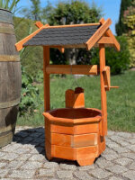 DARLUX Garten-Deko-Achteck-Brunnen aus Holz Braun/...