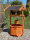 DARLUX Garten-Deko-Achteck-Brunnen aus Holz Braun/ Schwarz Höhe 84 cm Wetterfest