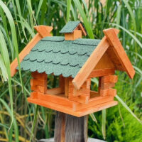 DARLUX Rechteckiges Vogelhaus L Vogel Futterstelle Haus aus Holz Braun/Grün