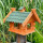 DARLUX Rechteckiges Vogelhaus L Vogel Futterstelle Haus aus Holz Braun/Grün