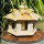 DARLUX Vogel Futter Haus L Futterstelle Sechseck Holz Vogelhaus Natur unbehandelt Vogelfutterhaus Wetterfest