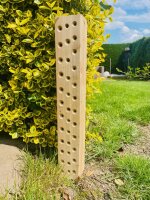 DARLUX Garten Wildbienen- Insektenhotel Nisthilfe Hartholz Stamm Naturbelassen H=600 mm  Hartholz Stamm Freistehend oder Hängend
