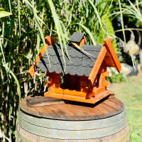 DARLUX Rechteckiges Vogelhaus L Vogel Futterstelle Haus aus Holz Braun/Schwarz