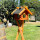 DARLUX Rechteckiges Vogelhaus L Vogel Futterstelle Haus + Ständer Braun/Schwarz
