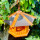 DARLUX Vogel Futter Haus Futterstelle Sechseck Holz-Vogelhaus Hängend Br./Dunkel