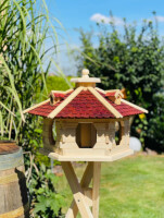 DARLUX Vogel Futter Haus XL Sechseck Vogelhaus aus Holz+...