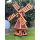 DARLUX Sechseck Garten-Windmühle XL aus Holz kugelgelagert Braun/Rot H-95 cm
