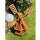 DARLUX  Sechseck Garten-Windmühle XXL aus Holz kugelgelagert Braun/Rot H-120 cm