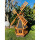 DARLUX Sechseck Garten-Windmühle XXL aus Holz kugelgelagert Braun/Schwarz H-120 cm