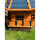 DARLUX Sechseck Garten-Windmühle XXL aus Holz kugelgelagert Braun/Blau H-120 cm
