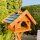 DARLUX Rechteckiges Vogel Futter Haus XL Futterstelle Holz Vogelhaus Braun/ Grün