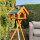 DARLUX Rechteckiges Vogel Futter Haus XL Futter-Vogelhaus+Ständer Braun/Grün