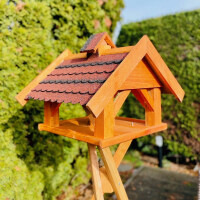 DARLUX Rechteckiges Vogel Futter Haus XL Futter-Vogelhaus+Ständer Braun/ Rot