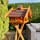 DARLUX Rechteckiges Vogel Futter Haus L Futterstelle Holz Vogelhaus Braun/Rot