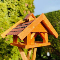 DARLUX Rechteckiges Vogel Futter Haus L Futter-Vogelhaus+Ständer Braun/Rot