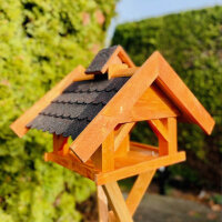 DARLUX Rechteckiges Vogel Futter Haus L Futterstelle Holzvogelhaus Braun/Schwarz