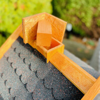 DARLUX Rechteckiges Vogel Futter Haus L Futterstelle Holzvogelhaus Braun/Schwarz