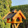 DARLUX Rechteckiges Vogel Futter Haus L Futterstelle Holzvogelhaus Braun/Schwarz