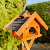 DARLUX Rechteckiges Vogel Futter Haus L Futter-Vogelhaus+Ständer Braun/Schwarz