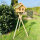 DARLUX Rechteckiges Holzvogelhaus L Vogel Futterhaus + Ständer Natur/Grün