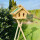 DARLUX Rechteckiges Holzvogelhaus L Vogel Futterhaus + Ständer Natur/Grün