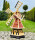 DARLUX Sechseck Garten-Windmühle XL kugelgelagert Holz Natur/Rotbraun H-91 cm